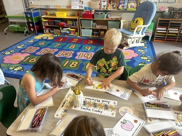 Mrs. Roper and Ms. Jenkins’ classes practiced positional words with a hands-on pumpkin sticker activity. Students showed what they knew by placing their pumpkins in the correct positions!