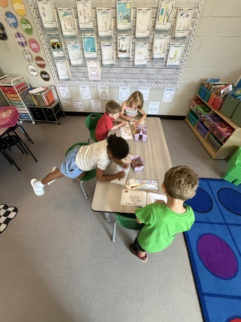 Mrs. Roper and Ms. Jenkins’ classes practiced positional words with a hands-on pumpkin sticker activity. Students showed what they knew by placing their pumpkins in the correct positions!