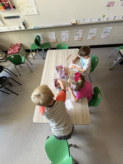 Mrs. Roper and Ms. Jenkins’ classes practiced positional words with a hands-on pumpkin sticker activity. Students showed what they knew by placing their pumpkins in the correct positions!