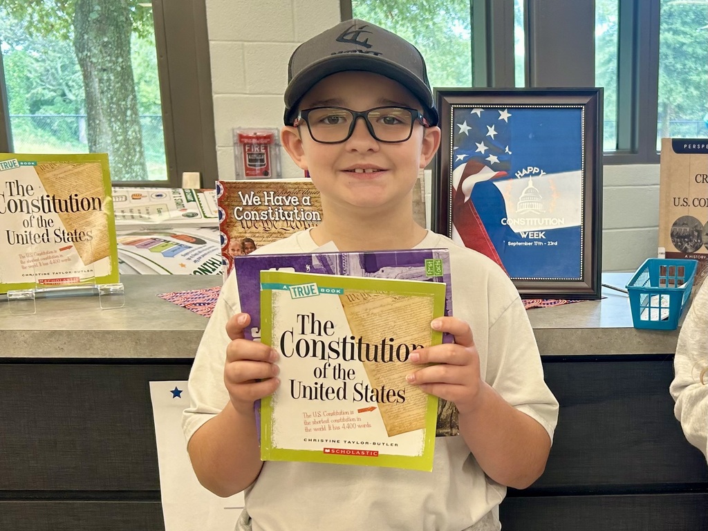 Observing Constitution Week in the Media Center.