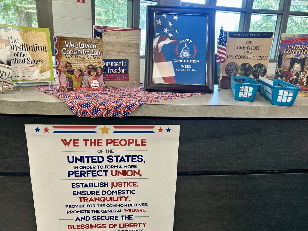 Observing Constitution Week in the Media Center.