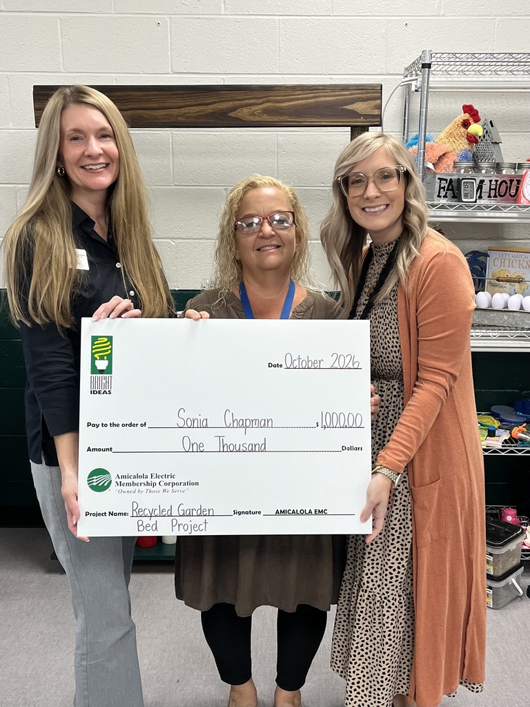 Mrs. Chapman receives $1,000 Bright Idea Grant.