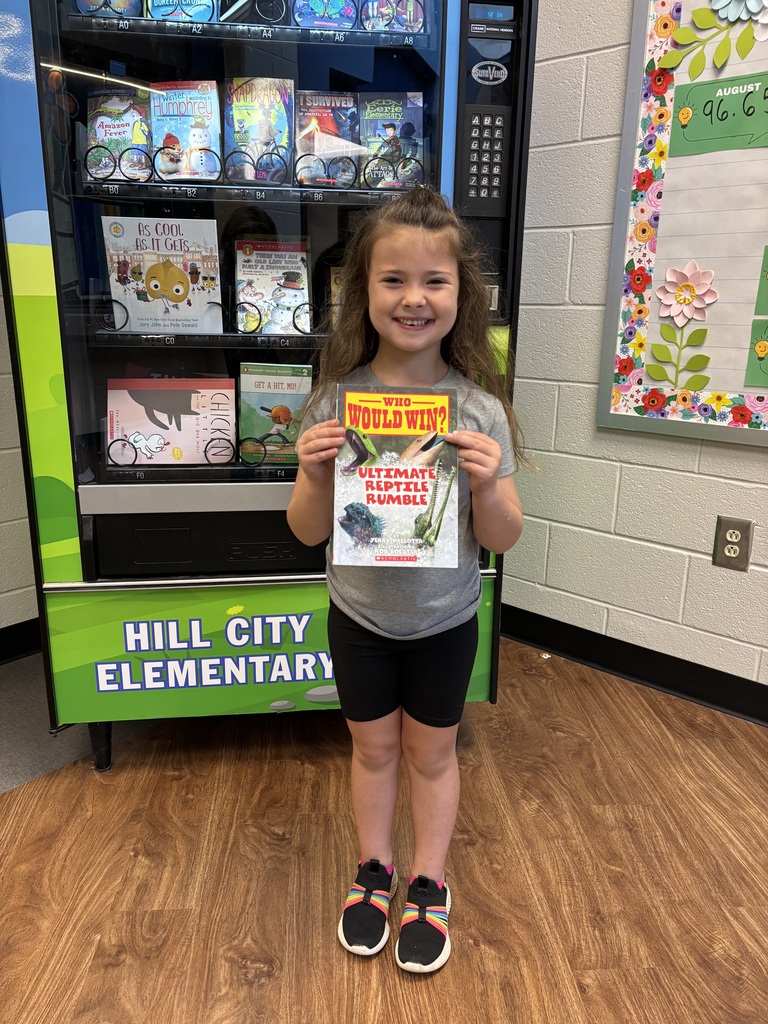 Maylee earned a book from the Book Vending Machine.