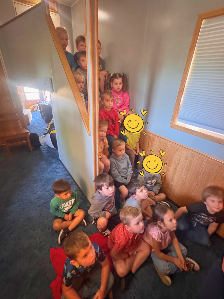 Mrs. Everett's PreK listening intently during the fire safety lesson with the Jasper Fire Department.