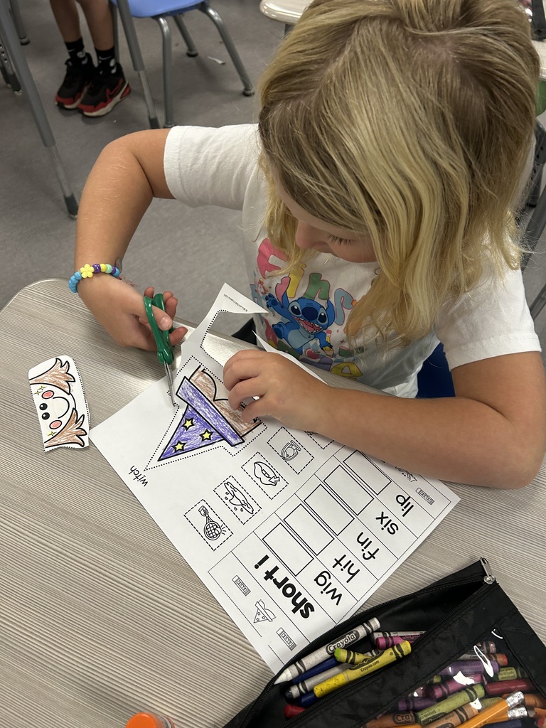 Students practiced reading short vowel words, matched them to the correct pictures, and then added their own creative touches to their boo-tiful characters.