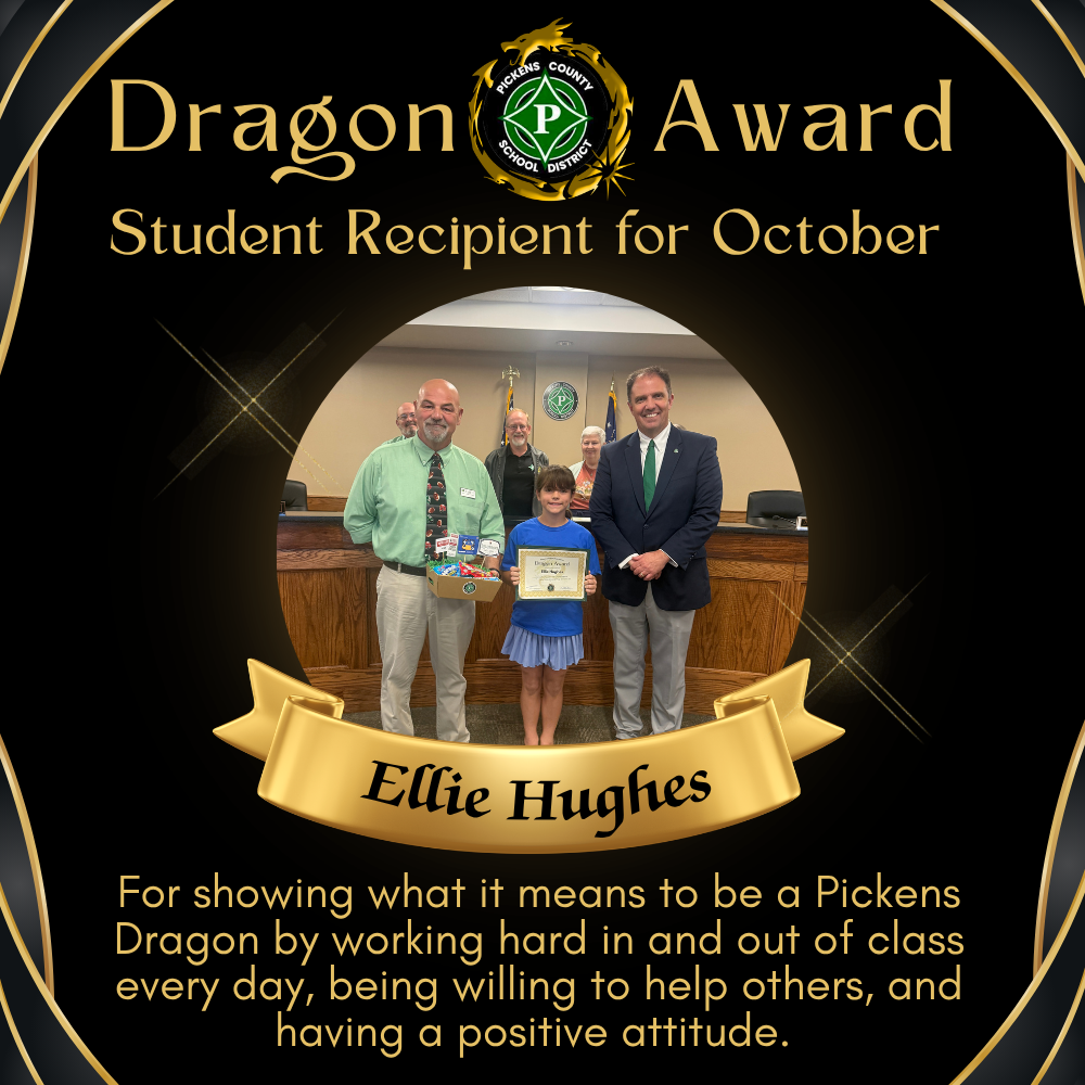 Ellie Hughes Student Dragon Award October