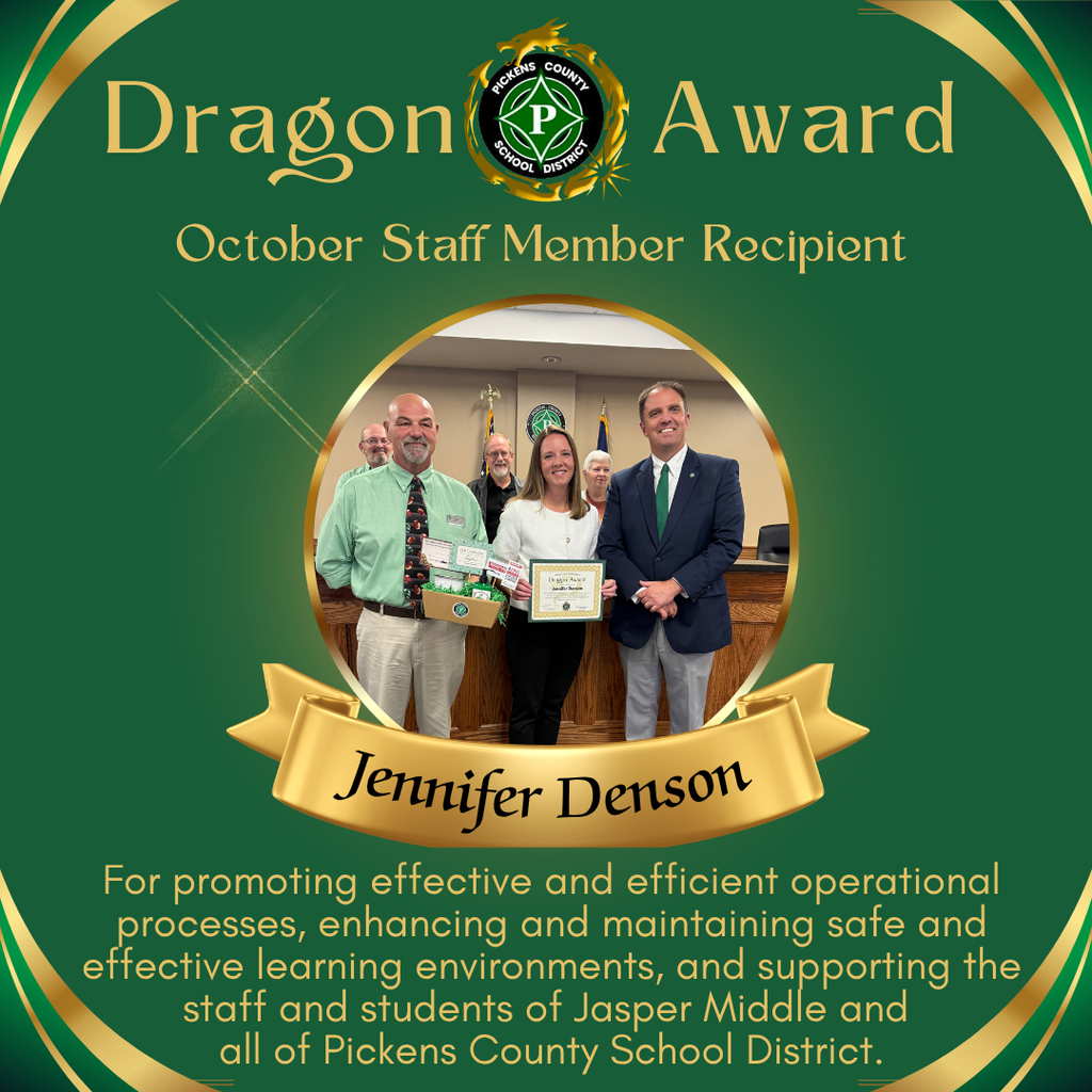 Jennifer Denson, October Staff Dragon Award Winner