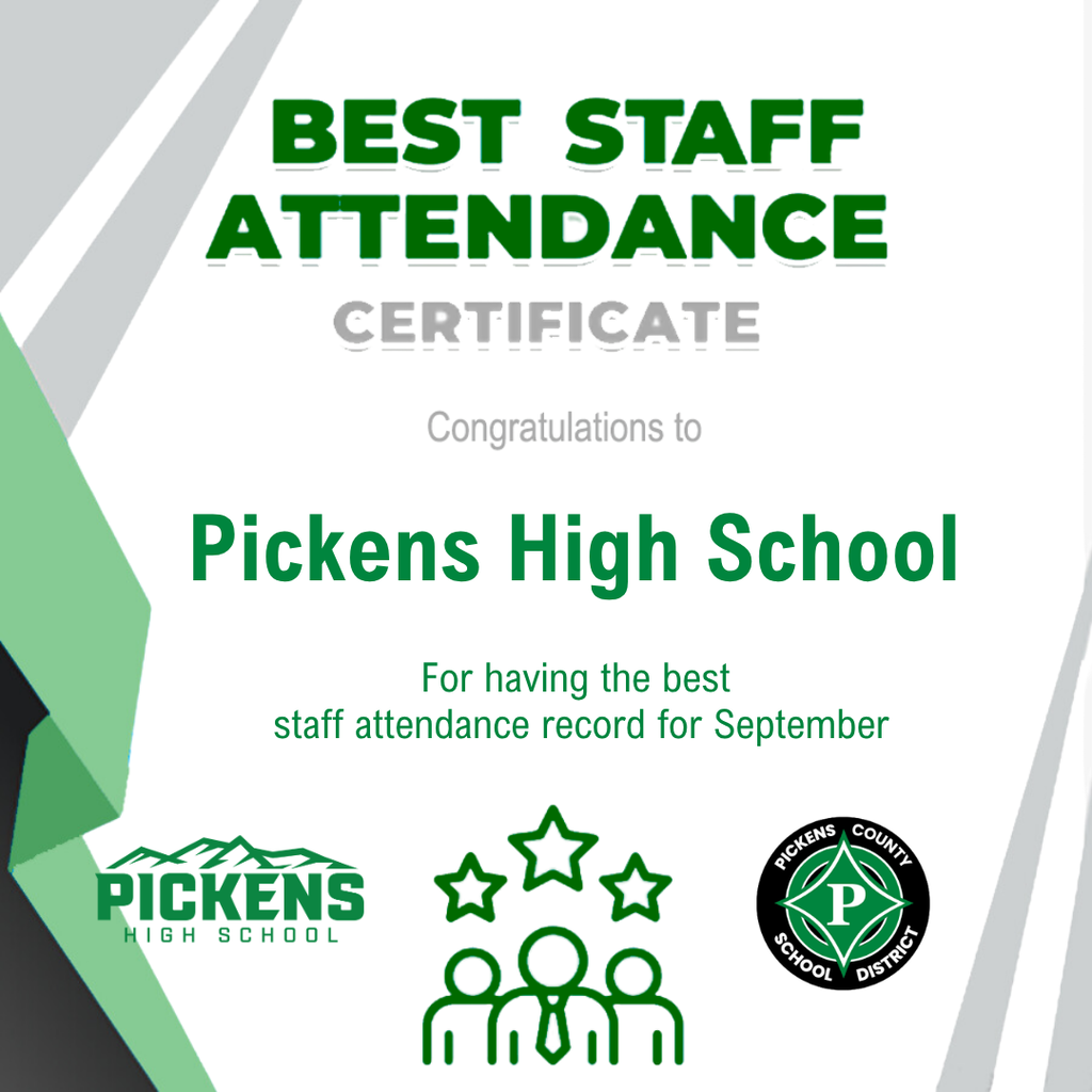 Best Staff Attendance for September PHS