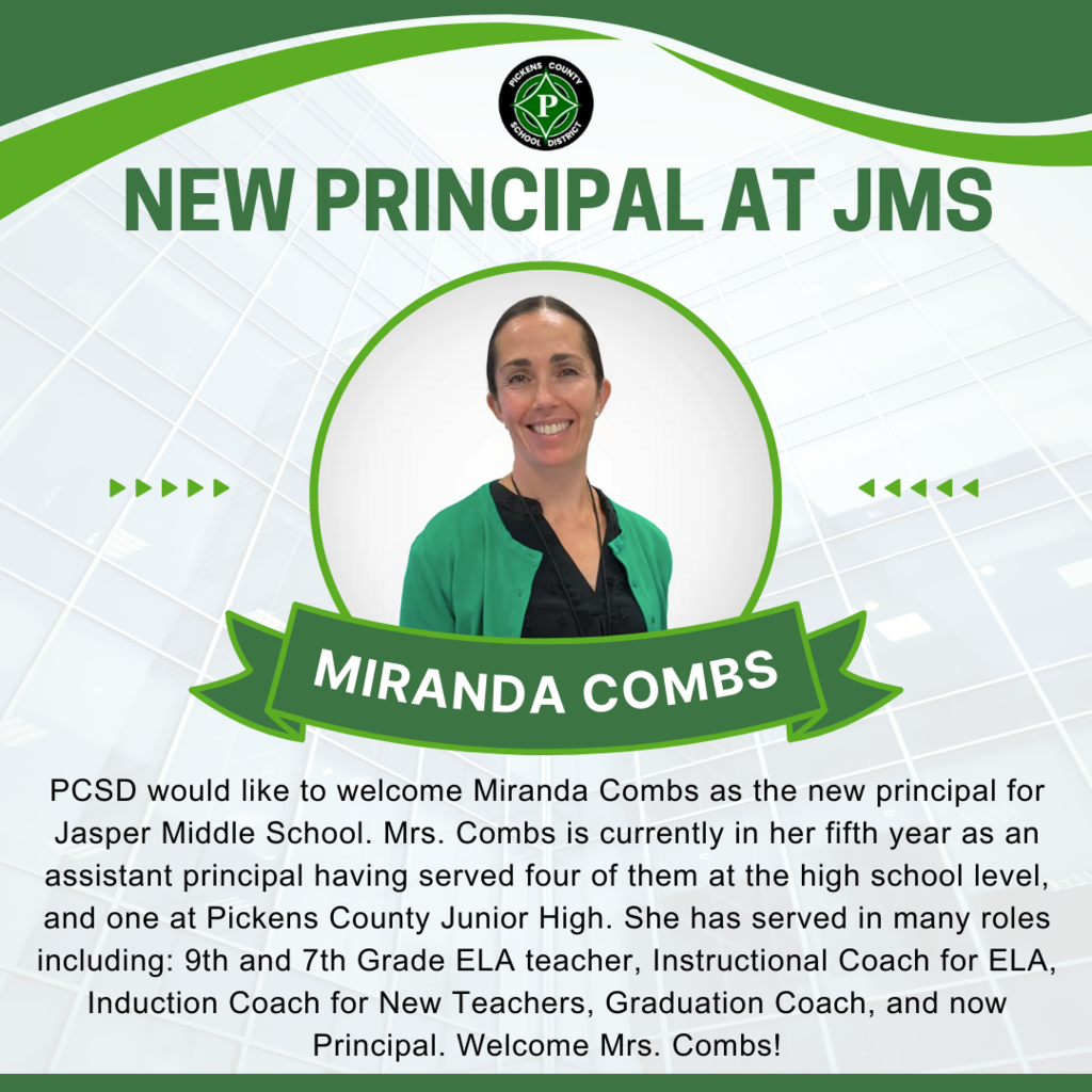 Miranda Combs New Principal for Jasper Middle School