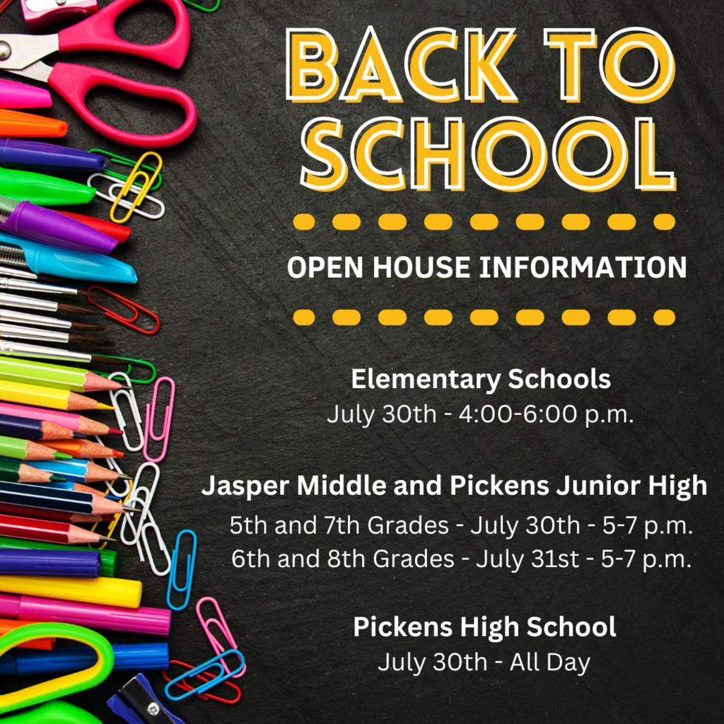 Back to School Open House Dates