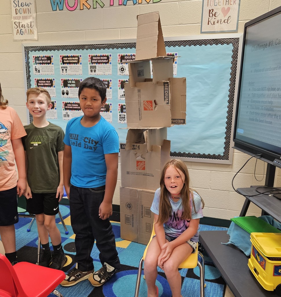 Cardboard tower challenge.