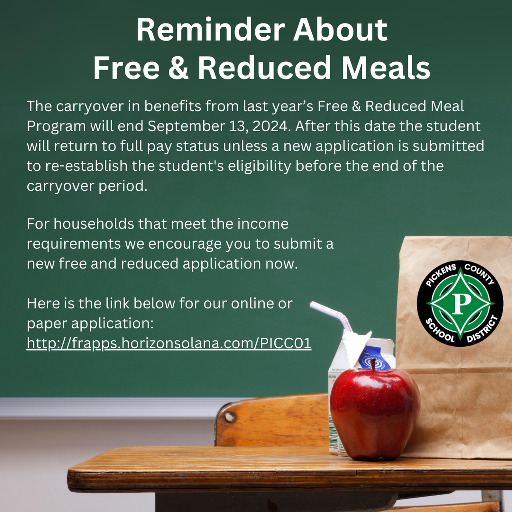 Free & Reduced Meals Reminder