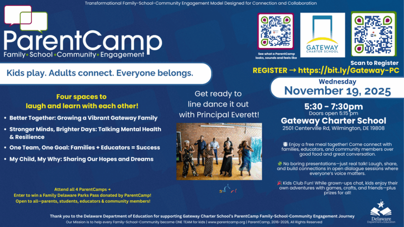 Virtual ParentCamp — Celebrating National Family Engagement Month flyer