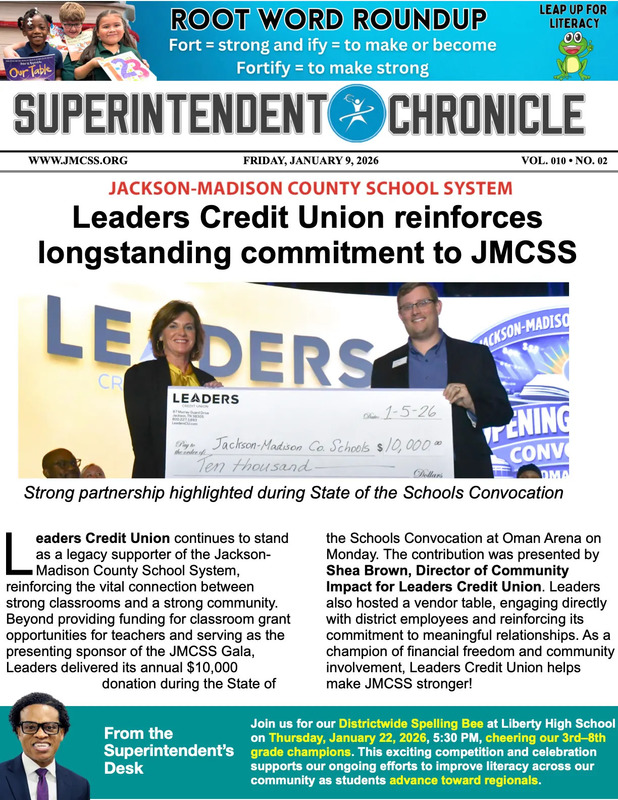 Superintendent Chronicle, January 9, 2026