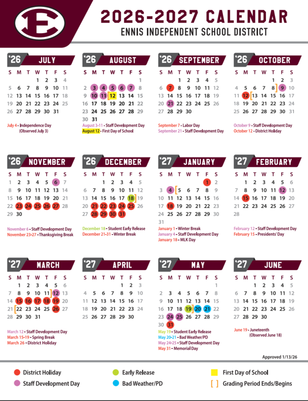 26-27 calendar