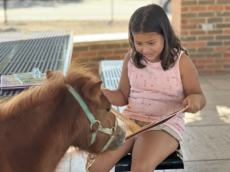 Spears Students Work on Reading Skills With Mini Horses