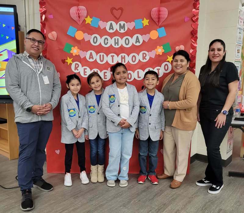 René Colato Laínez with Battle of the Books Team