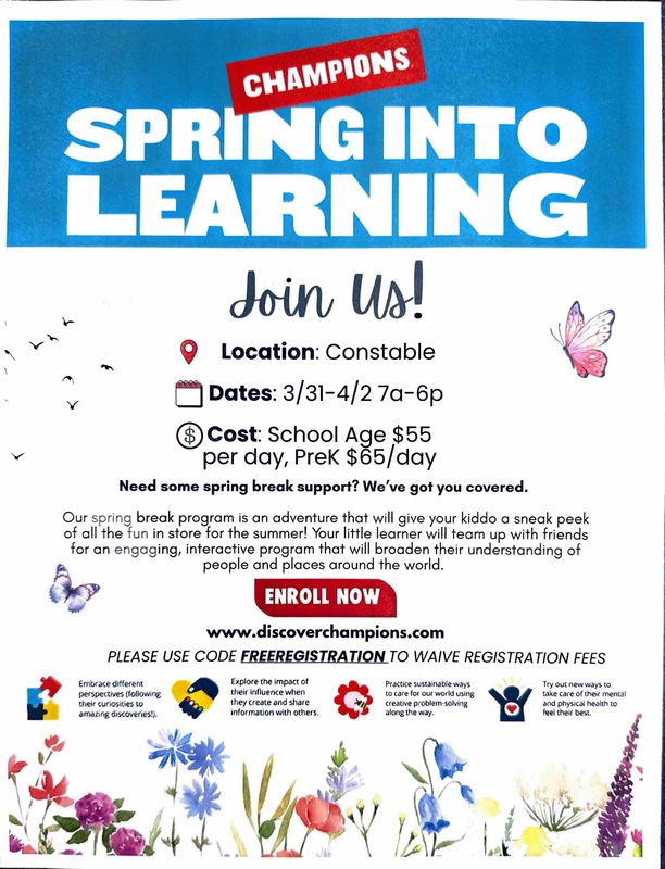 Champions Spring Break Flyer