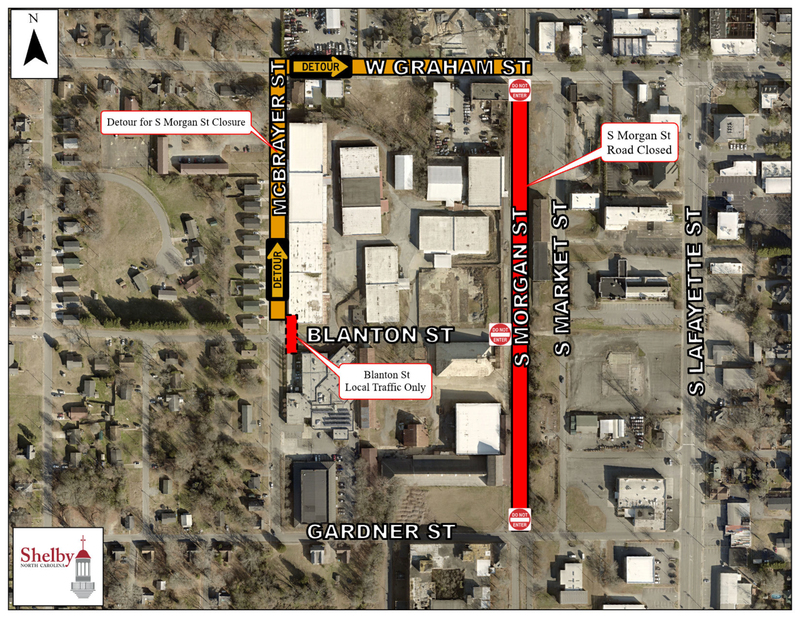 Road Closure Map -  S. Morgan St. between W. Graham St. and Gardner St.