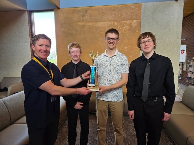 Freshmen, first place:  Ezekiel Ferebee, Nolan Brashear, James Weverka