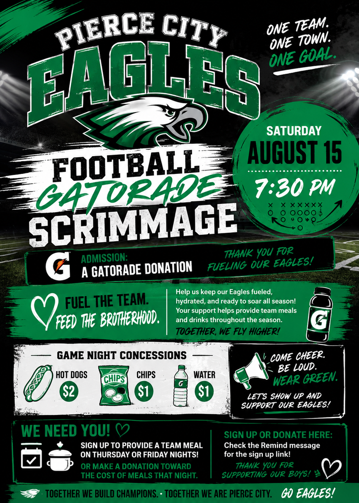 🏈Football Gatorade Scrimmage 🏈 August 15th 7:30pm