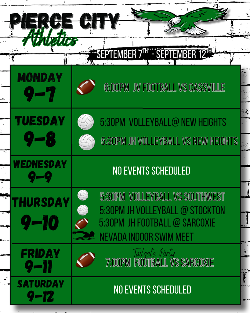 sep 7-12th athletics