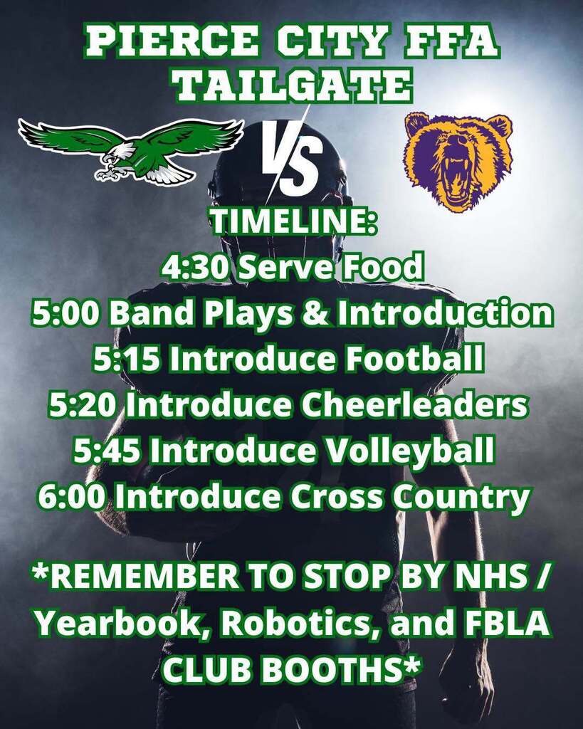 football graphic with tailgate schedule
