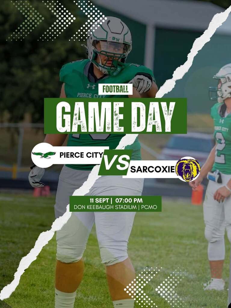 game day graphic with football player