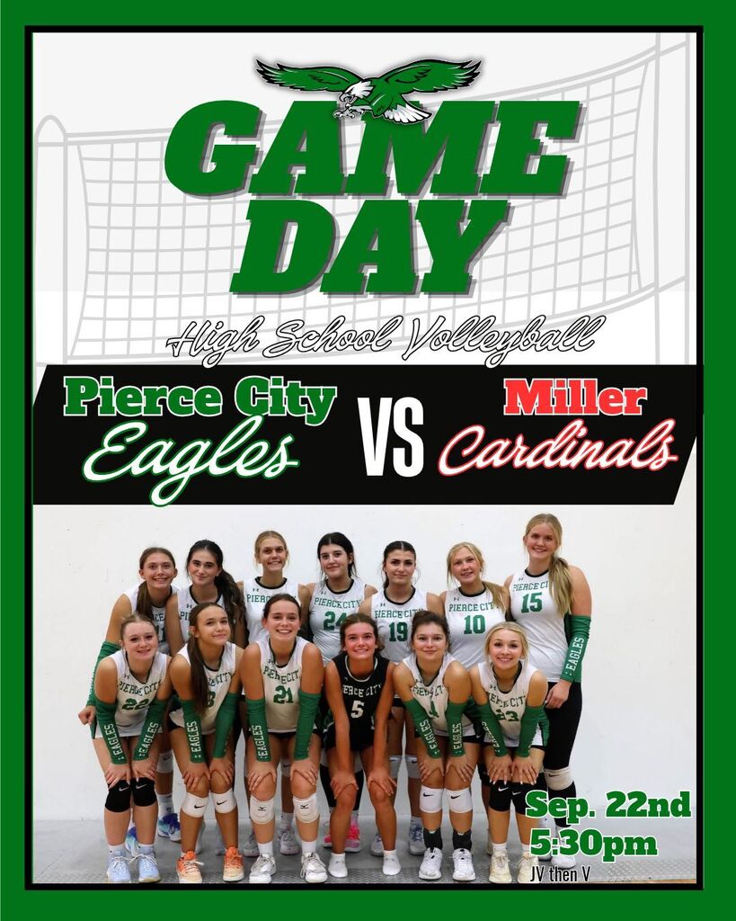 game day graphic with group picture of the high school volleyball team