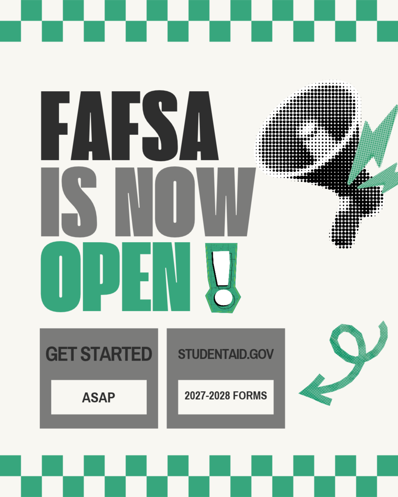 fafsa graphic with megaphone