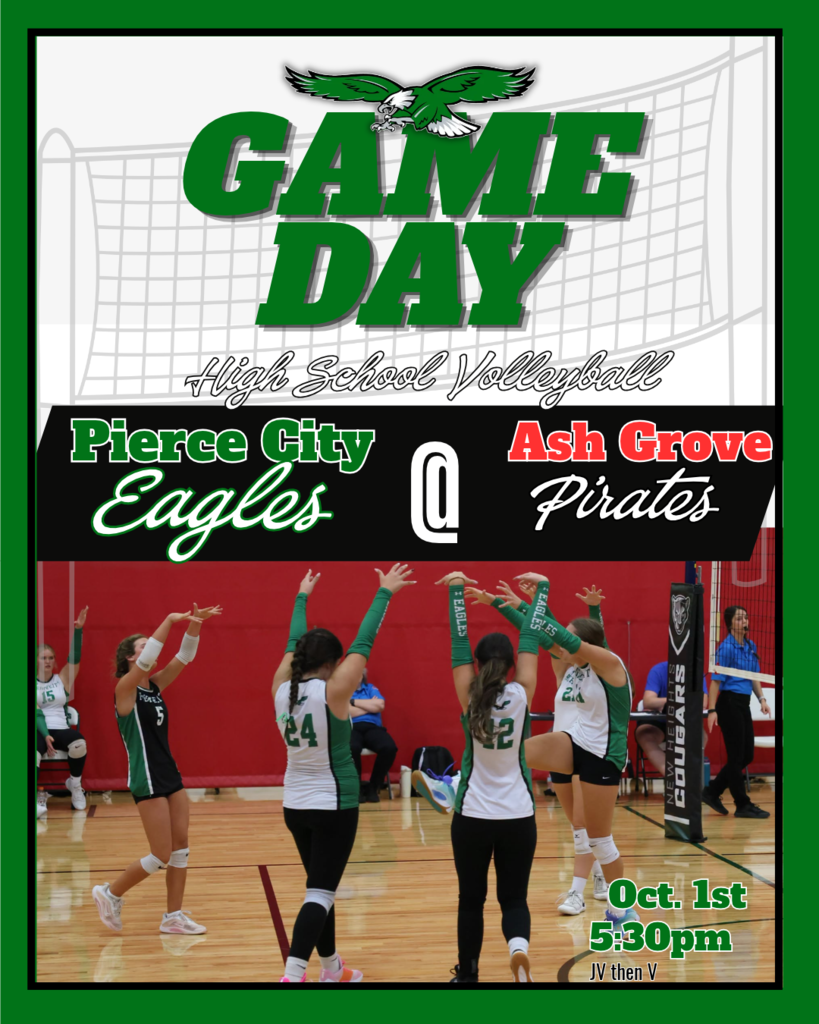 game day graphic with picture of volleyball players celebrating