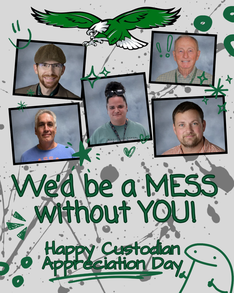 graphic with mud splatter and picture of the 5 custodians