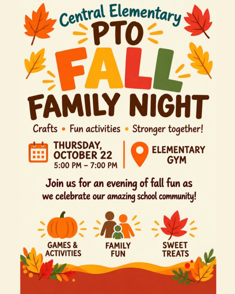 fall graphic with leafs, pumpkins