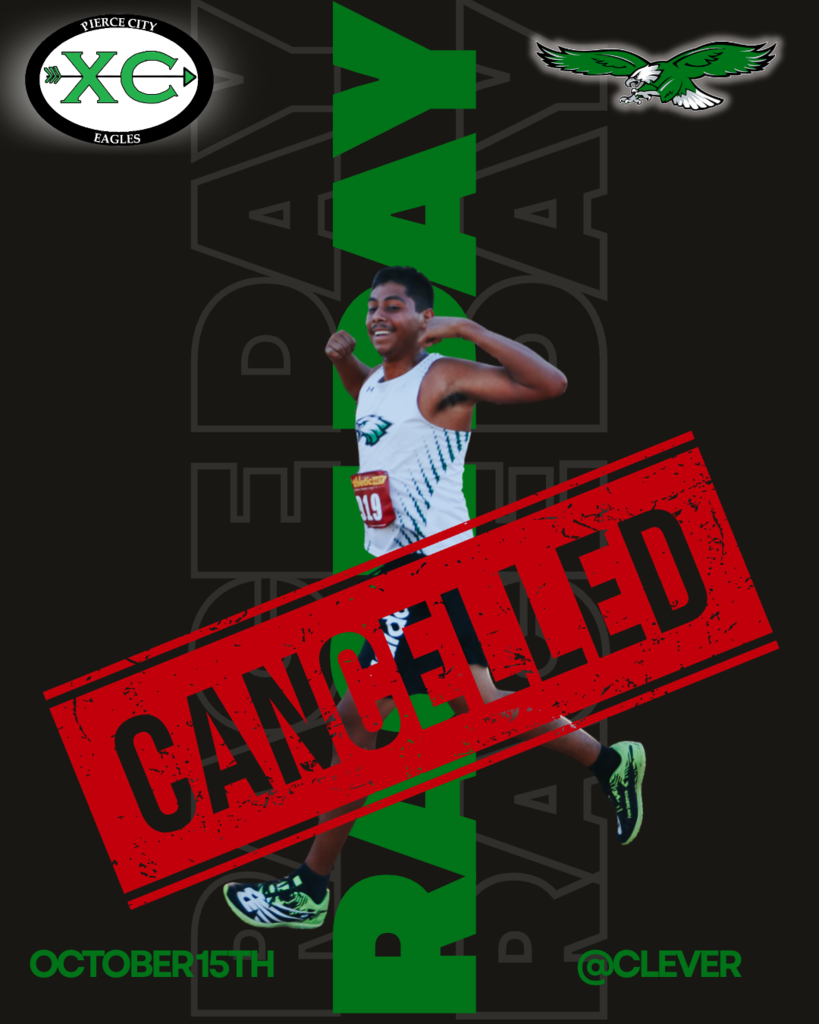 cross country runner with cancelled across the graphic