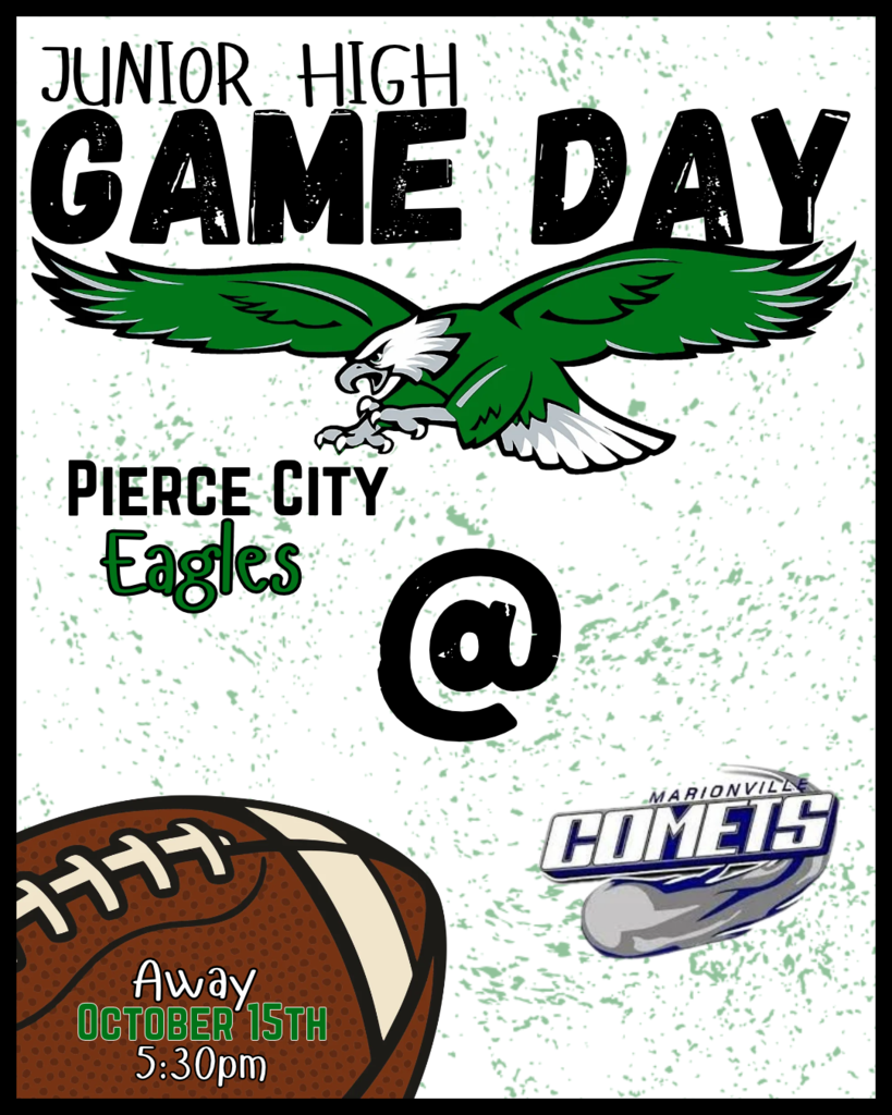 game day graphic with green flying eagle and a football