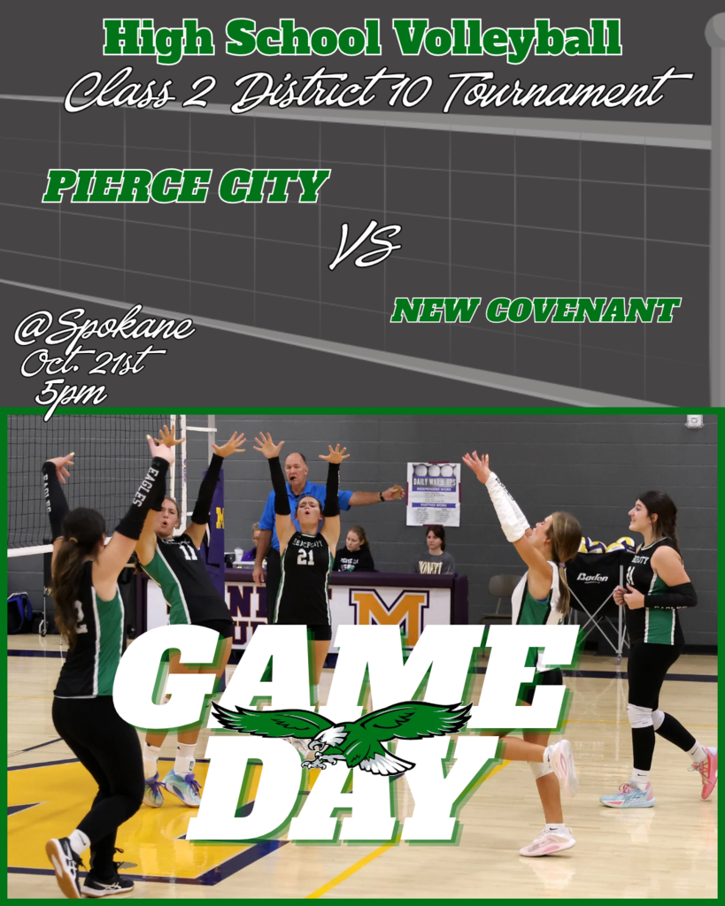 game day post with volleyball girls celebrating with arms up