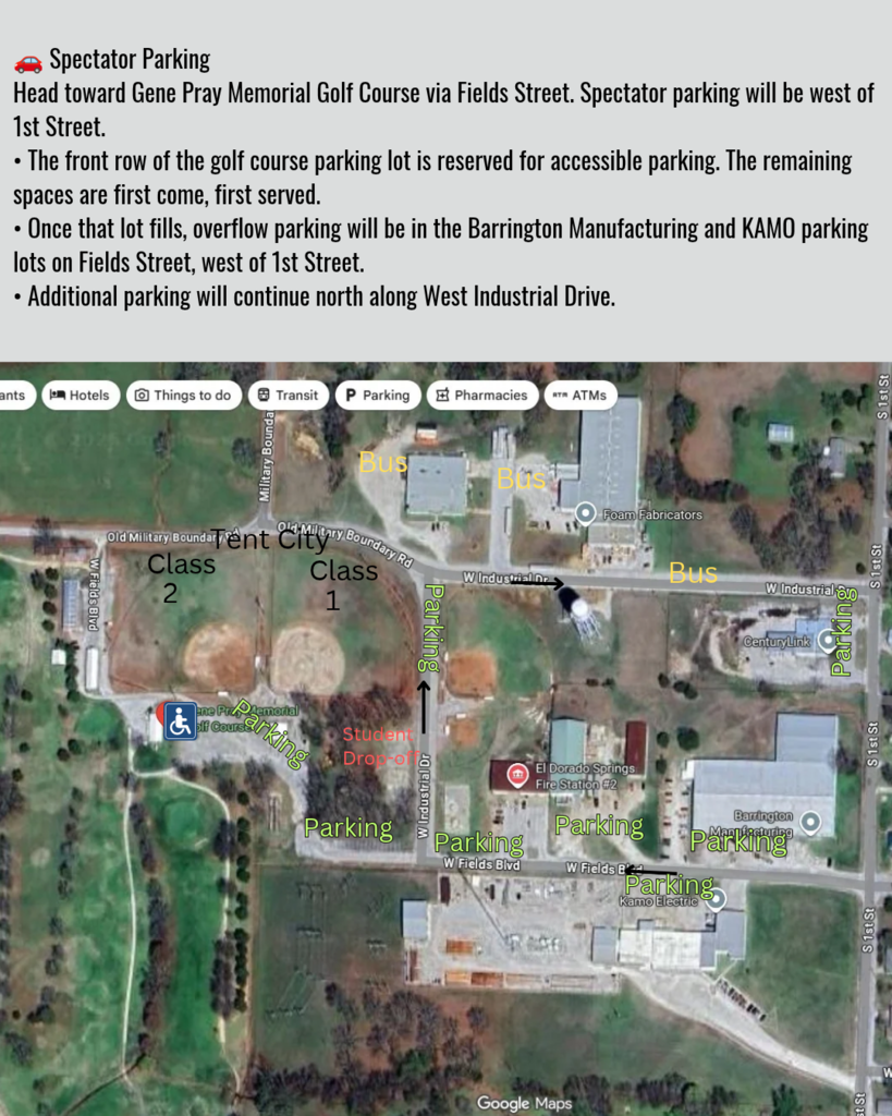 map of the cross country area for districts