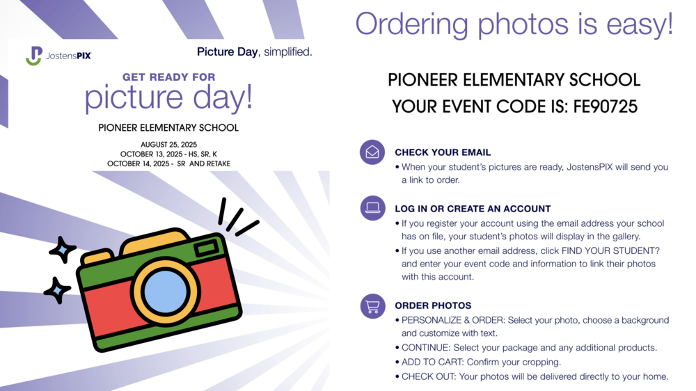 PIoneer Picture Day Instructions