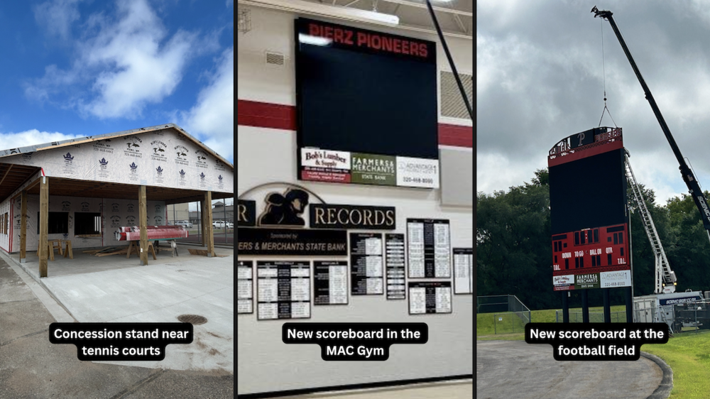 concession stand, scoreboard, scoreboard