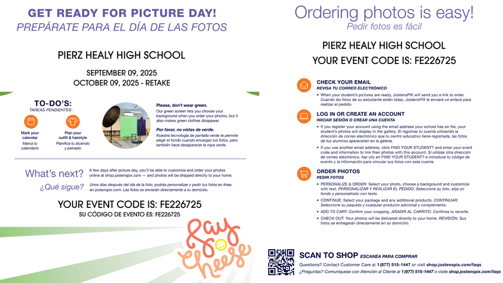 healy picture day instructions