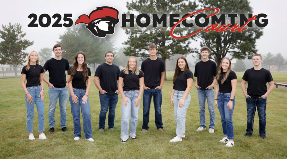 Students in homecoming court