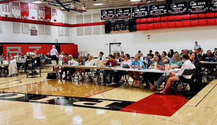 Pierz schools staff and Phil warrick