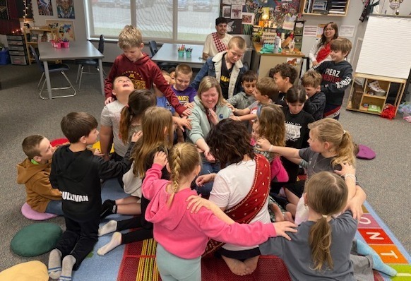 World Cultures group sharing well wishes