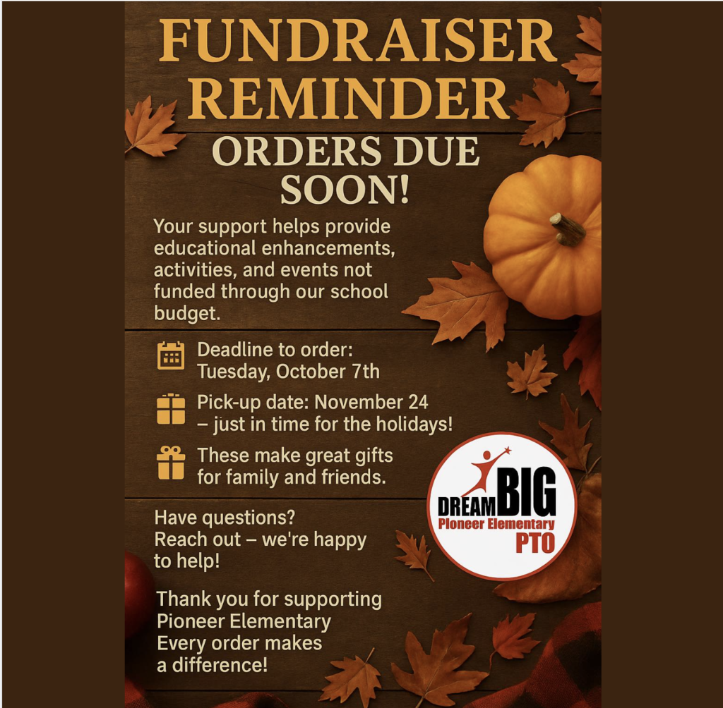 Fundraising Reminder: Orders Due Soon
