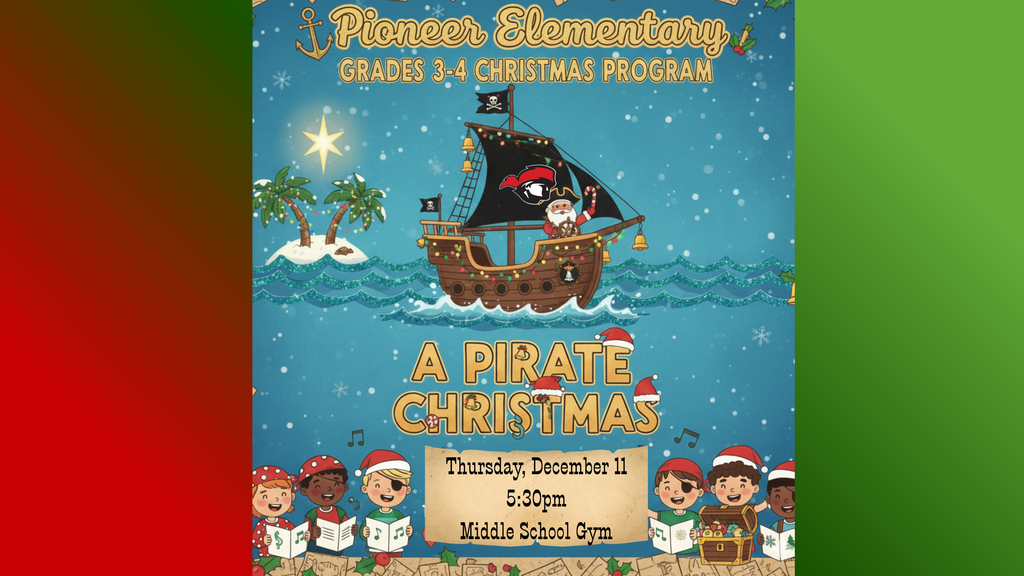 Pirate ship theme christmas graphic