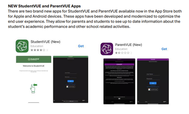 Parent and Student VUE new apps photo
