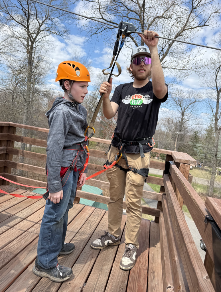 kids at camp confidence ziplining