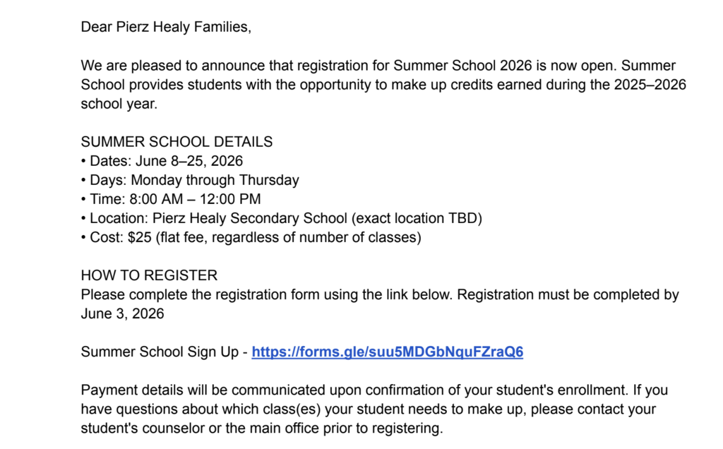 Summer School, 2026