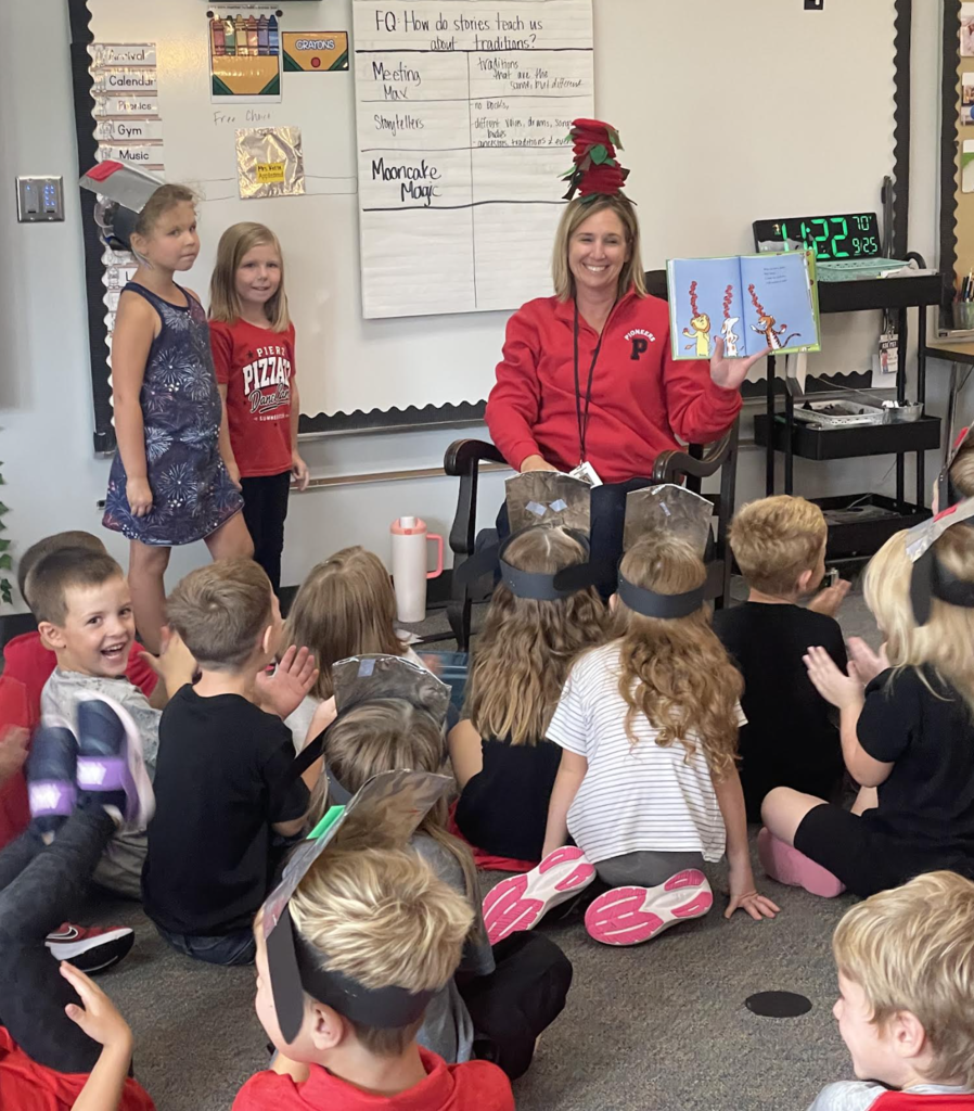 ms becker reading to kindergarteners