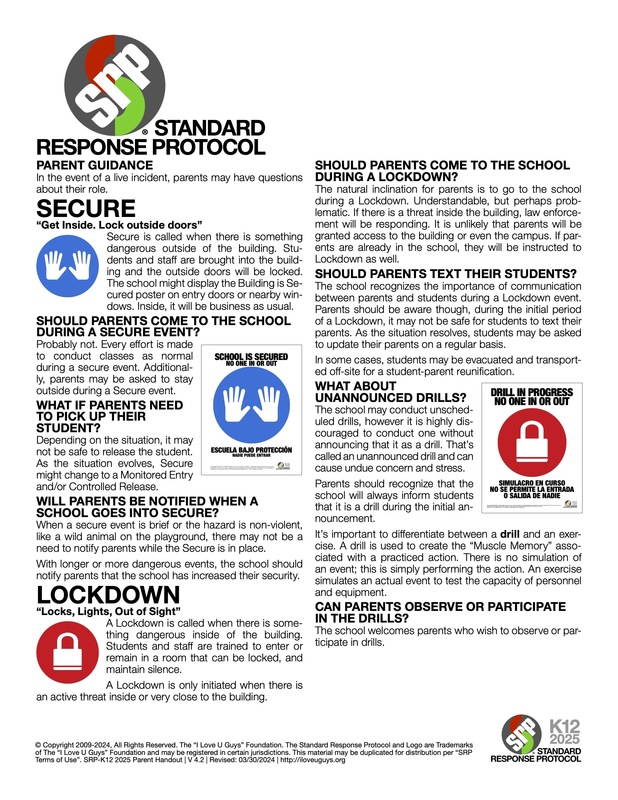 Standard response protocol instructions